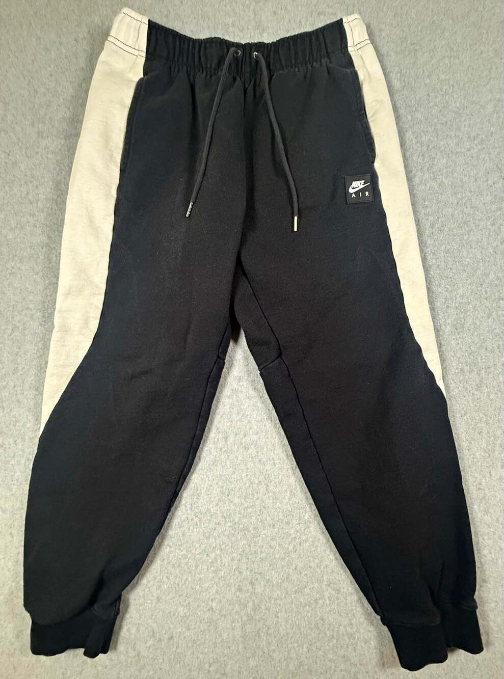 Nike Air Men's Jogger Pants Black/Gray Colorblock Size M Drawstring Elastic